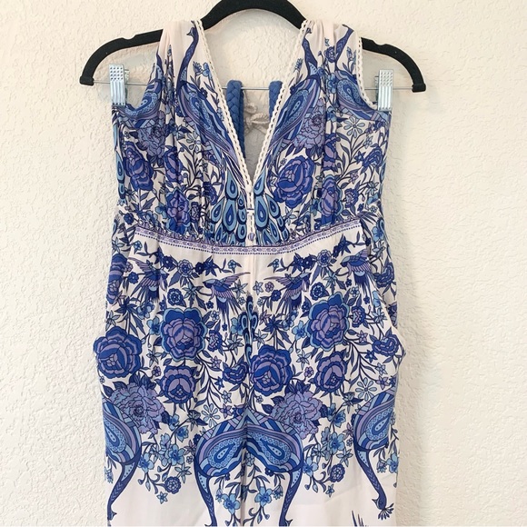 Spell Hotel Paradiso Floral Peacock Jumpsuit in Bluebird Size XS - Picture 6 of 12